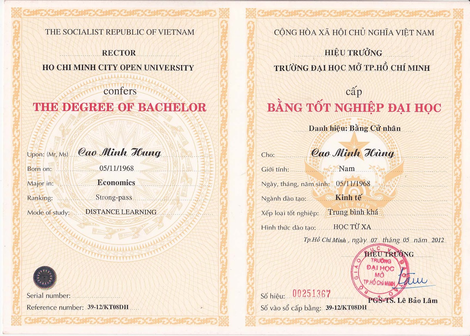 lam bang dai hoc