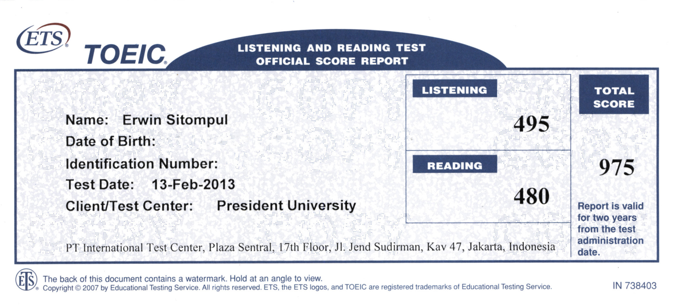 chung chi toeic
