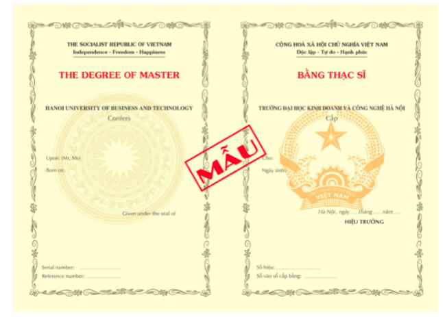 mẫu bằng thạc sĩ năm 2026 - mẫu bằng đại học mới