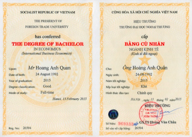 bằng đại học kinh tế đối ngoại