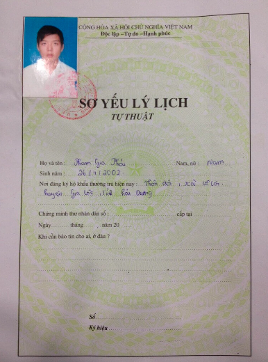 Làm sơ yếu lý lịch gỉa 